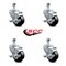 Service Caster 3 Inch Hard Rubber Wheel Swivel 12mm Threaded Stem Caster Set with Brake SCC SCC-TS20S314-HRS-TLB-M1215-4 - alternate 2